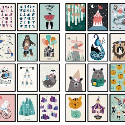 现代儿童房卡通画挂画