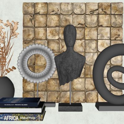 新中式饰品摆件花瓶木头