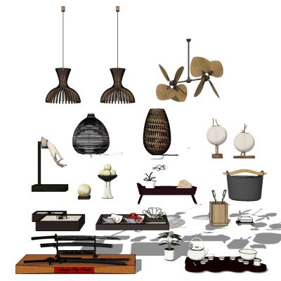 新中式东南亚藤编编织民宿台灯