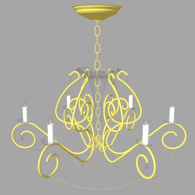 美式欧式金属铁艺烛台吊灯
