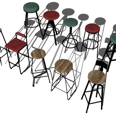 现代工业风吧台椅