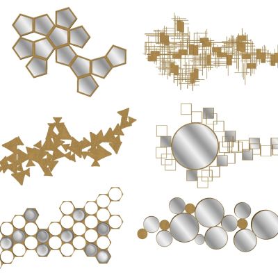 新中式床头背景墙金属墙饰挂饰挂件装饰镜子