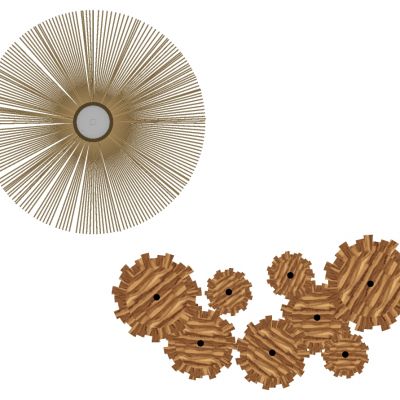 新中式床头背景墙金属墙饰挂饰挂件