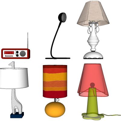 欧式现代台灯收音机长颈鹿雕塑台灯装饰台灯摆件