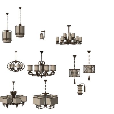 新中式吊灯组合