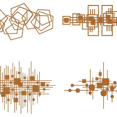 新中式床头背景墙金属墙饰挂饰挂件