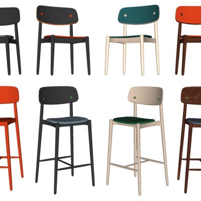 现代北欧金属吧台凳椅