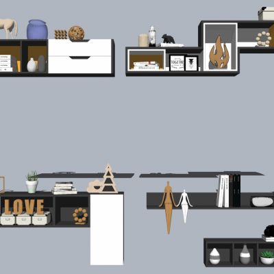 北欧电视柜装饰柜吊柜