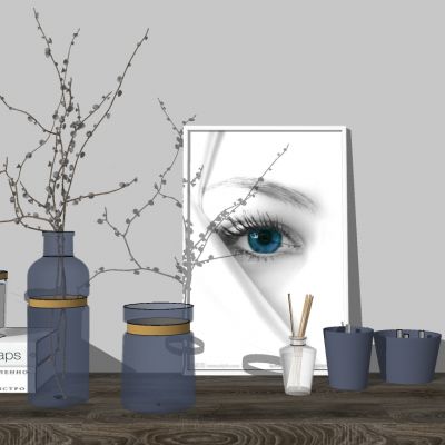 新中式约曼铜环玻璃花瓶,挂画,摆件