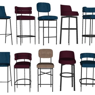 现代北欧金属吧台凳椅