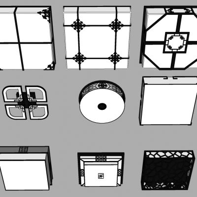 新中式吸顶灯组合