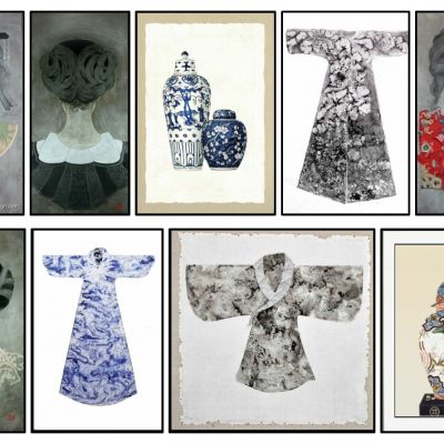 新中式抽象人物衣服挂画装饰挂画