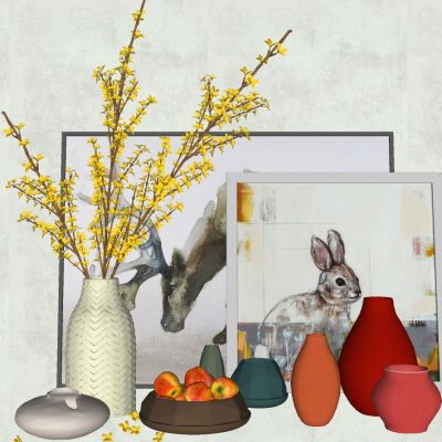 北欧现代花瓶插花摆件烛台