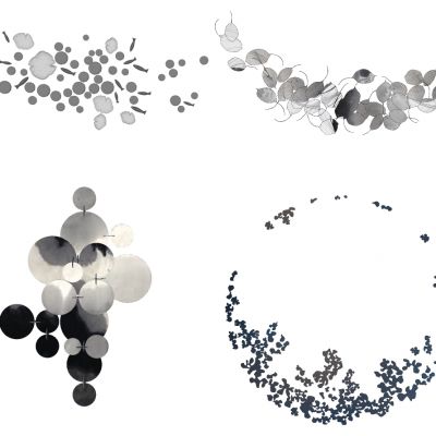 新中式床头背景墙金属墙饰挂饰挂件