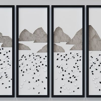 新中式立体挂画组合