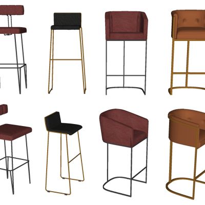 现代北欧金属吧台凳椅
