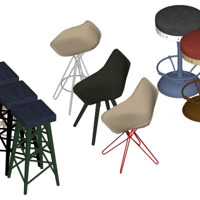 现代实木吧台吧椅