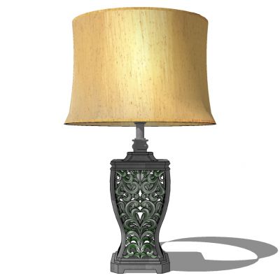 美式欧式复古铁艺雕花台灯