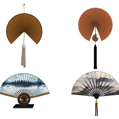 新中式扇面扇子挂饰墙饰