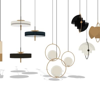 新中式北欧金属吊灯异形吊灯组合