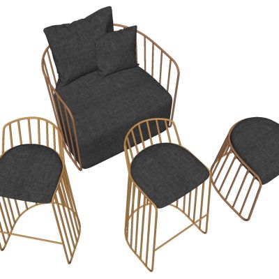 现代北欧金属吧台凳椅