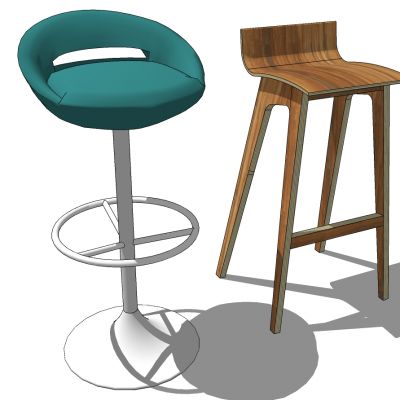 北欧现代简约单人休闲实木吧台椅