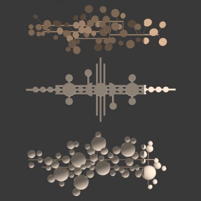 新中式床头背景墙金属墙饰挂饰挂件