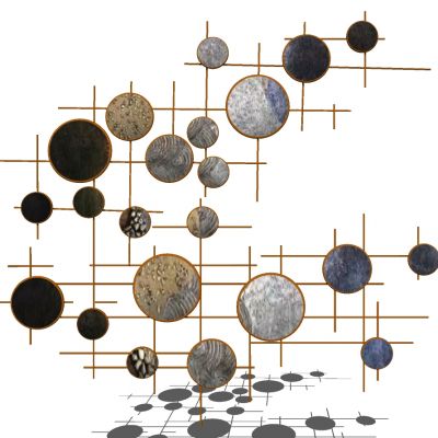 新中式床头背景墙金属墙饰挂饰挂件