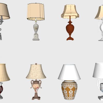 欧式陶瓷青花瓷台灯床头灯组合