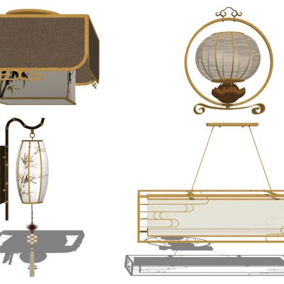 新中式吊灯组合