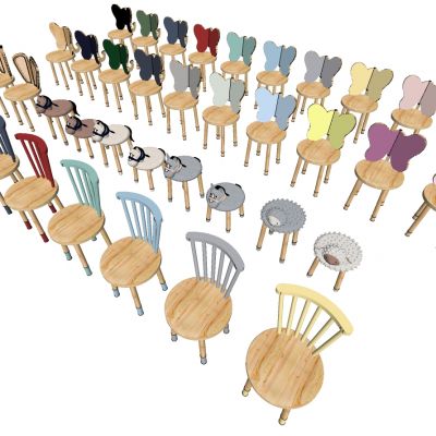 现代幼儿园学生实木动物休闲椅