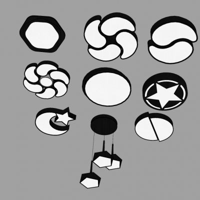 现代异形吸顶灯吊灯组合