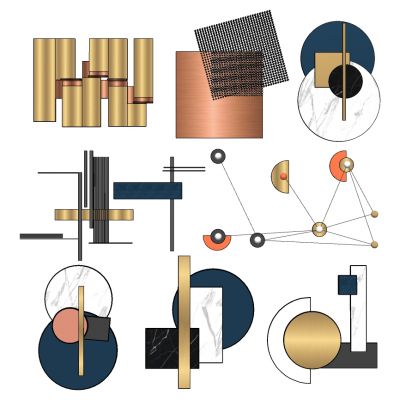 北欧现代床头背景墙金属墙饰挂饰挂件