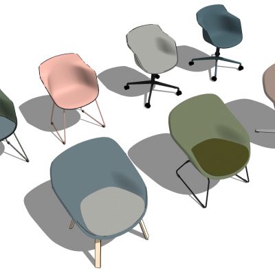 现代北欧简约单人休闲椅SU模型