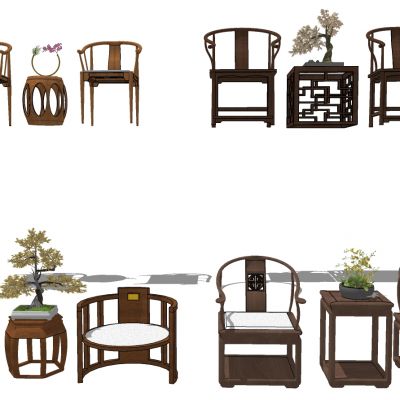 中式古典实木圈椅