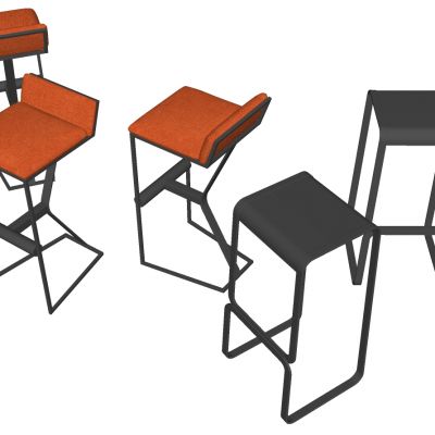 现代北欧金属吧台凳椅