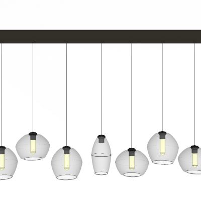 现代工业风玻璃球吊灯