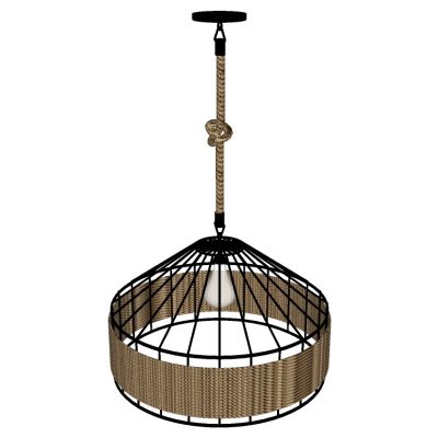 东南亚民宿工业风麻绳编织吊灯