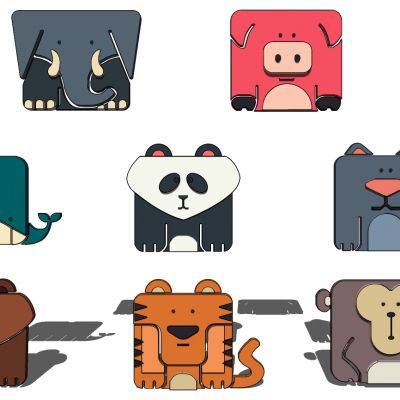 北欧儿童房卡通动物头像挂饰挂件儿