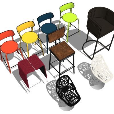 北欧现代工业风吧台吧椅