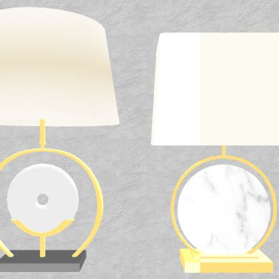 新中式大理石金属台灯组合