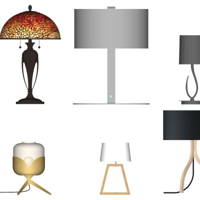 现代古典木制陶瓷异形台灯