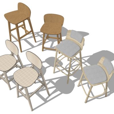 现代实木吧台吧椅