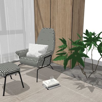 北欧现代休闲椅SU模型