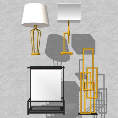 新中式金属异形台灯灯具组合