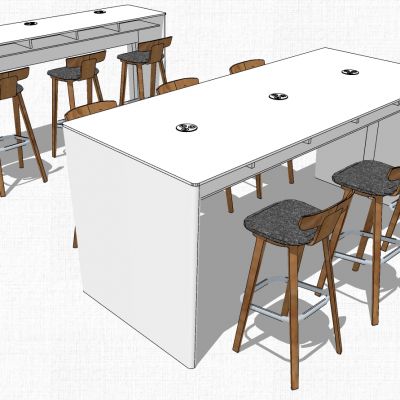 现代咖啡区水吧台吧台桌吧椅