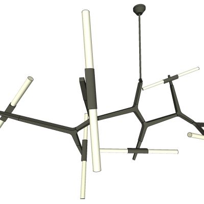 现代工业风异形金属树枝形状吊灯