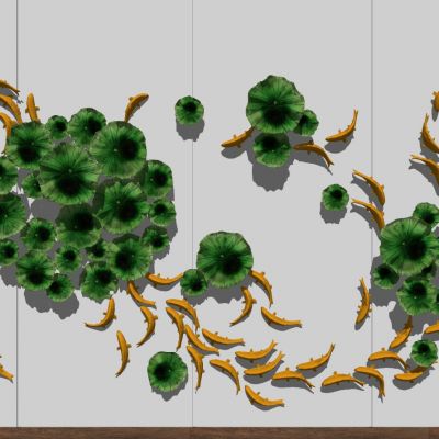 金属小鱼鱼群荷叶墙饰挂饰挂件