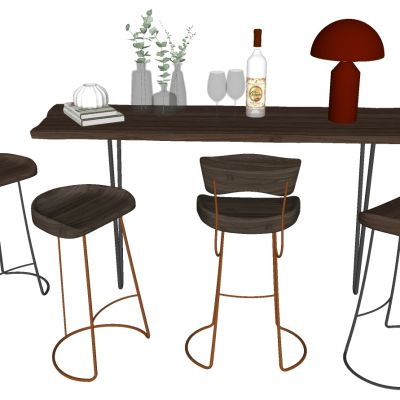 现代北欧金属吧台凳椅