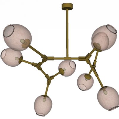 现代工业风玻璃球吊灯SU模型